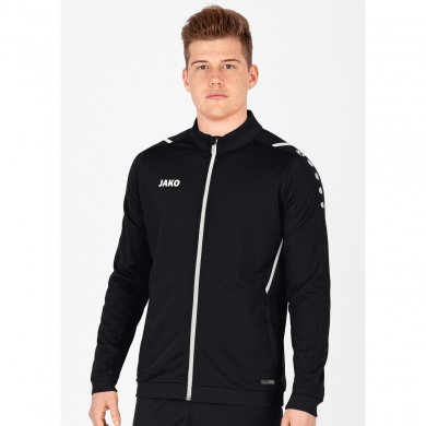 JAKO Polyester Jacket Challenge - Side Pockets, Modern Look - Black/White Men